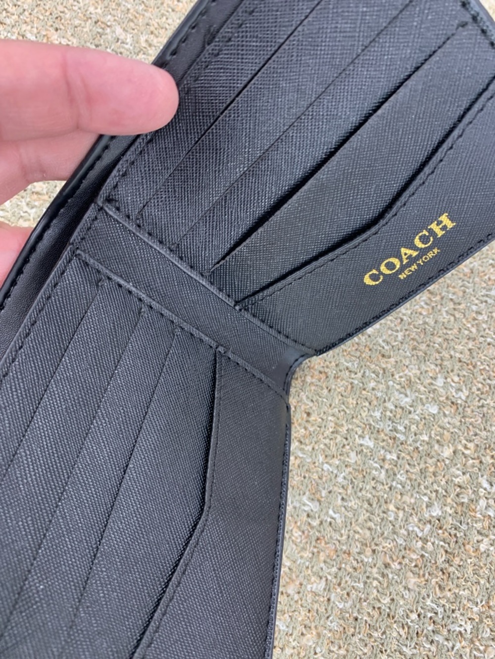 Coach Men's Black Plaid Bi-Fold Wallet - Picture 4 of 7